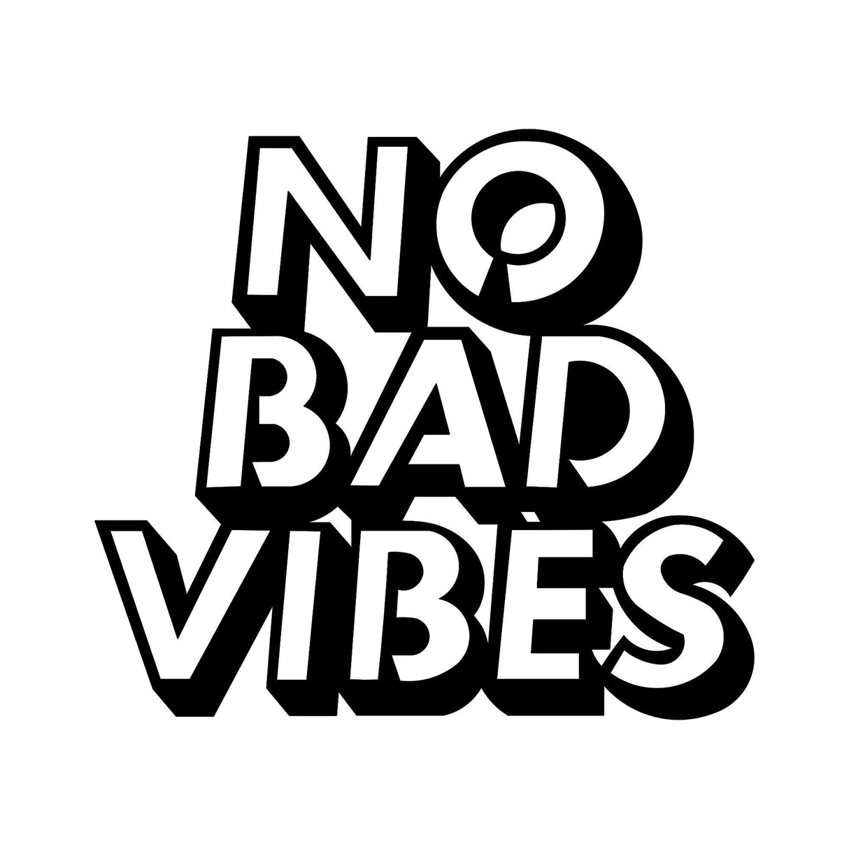 Decoratiune de perete Metal No Bad Vibes, Negru, 1.5x55x63 cm