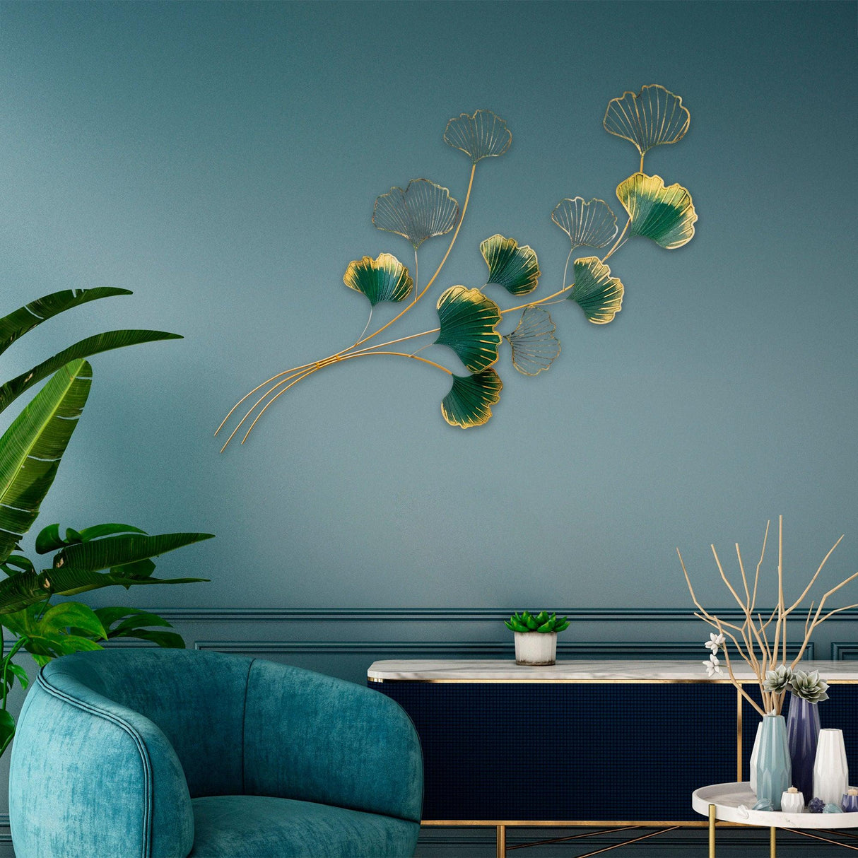 Decoratiune de perete Metal Okeyto, Multicolor, 120 x 100 x 4 cm