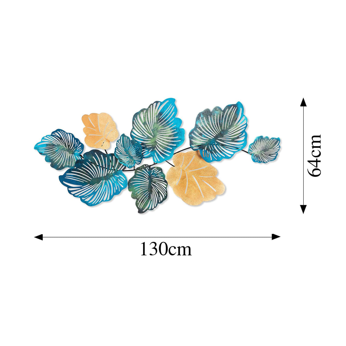 Decoratiune de perete Metal Palm, Multicolor, 64x1x130 cm