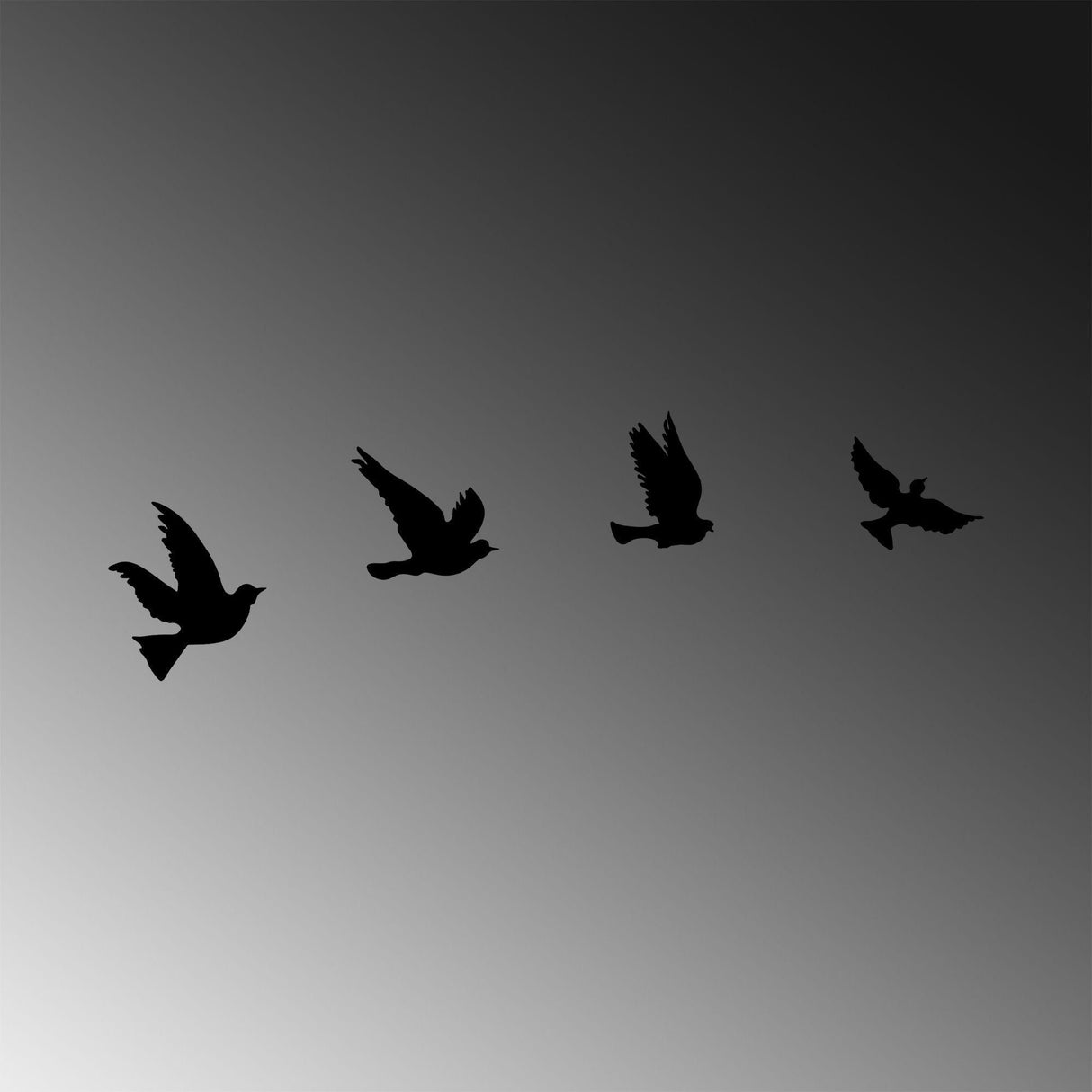 Decoratiune de perete metal Pigeons, Negru, 20x0,1x18 cm