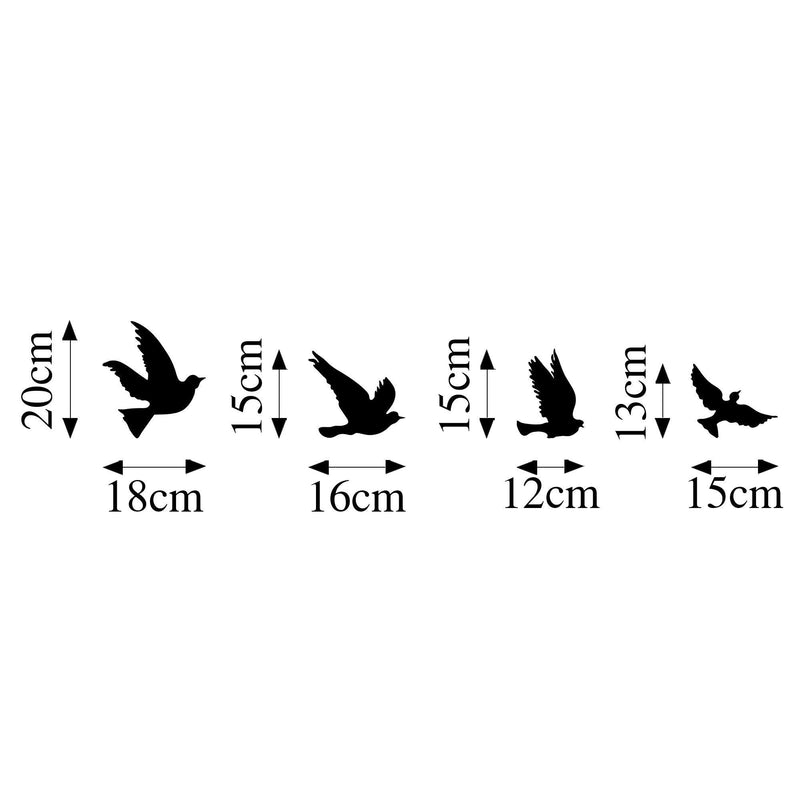 Decoratiune de perete metal Pigeons, Negru, 20x0,1x18 cm