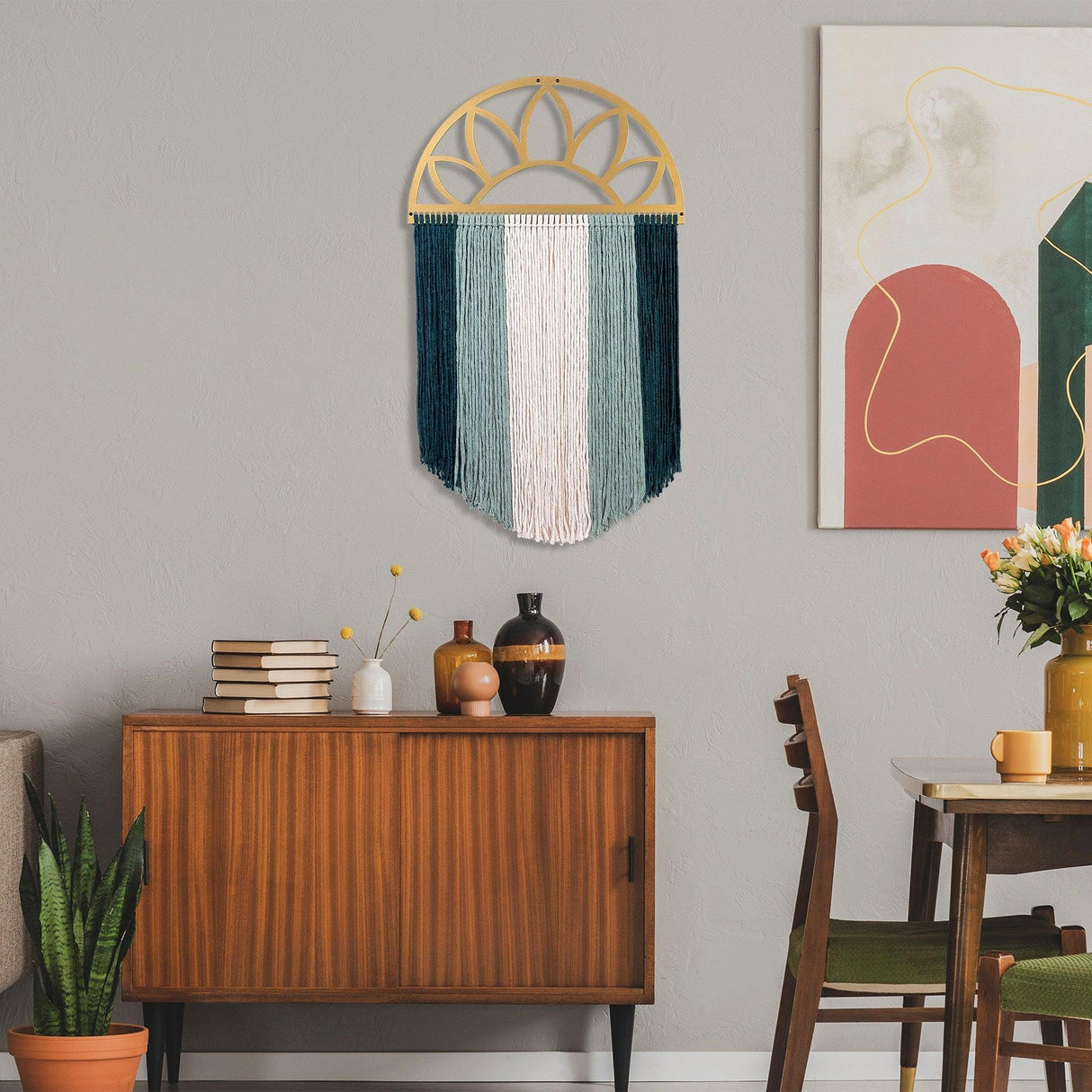 Decoratiune de perete Metal Rise, Aur, 82x1x49 cm