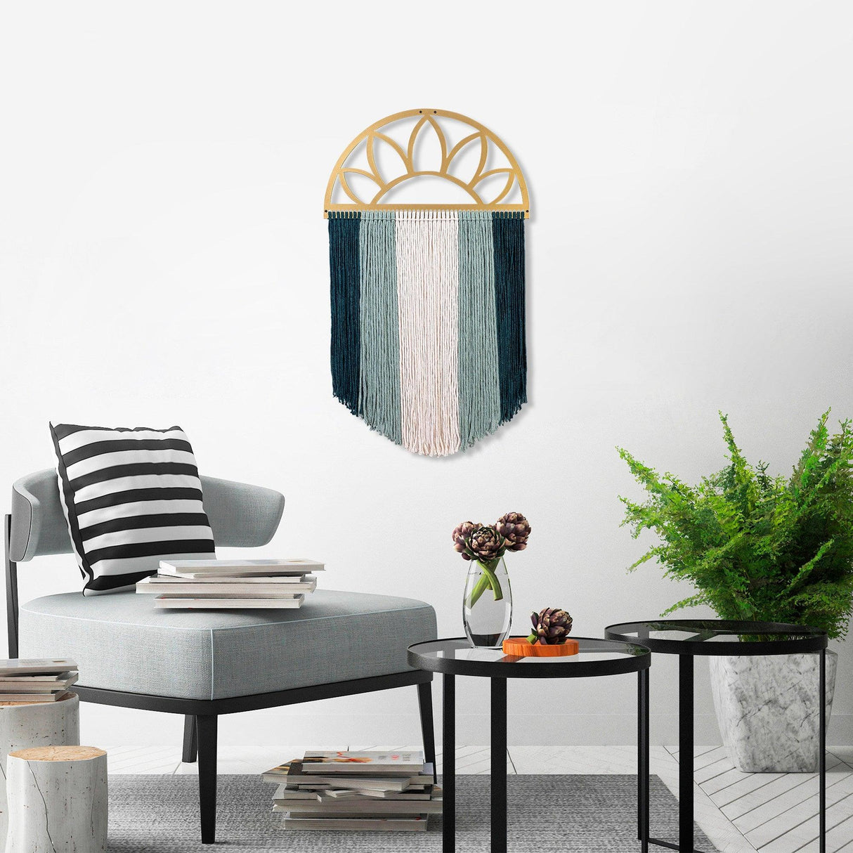 Decoratiune de perete Metal Rise, Aur, 82x1x49 cm