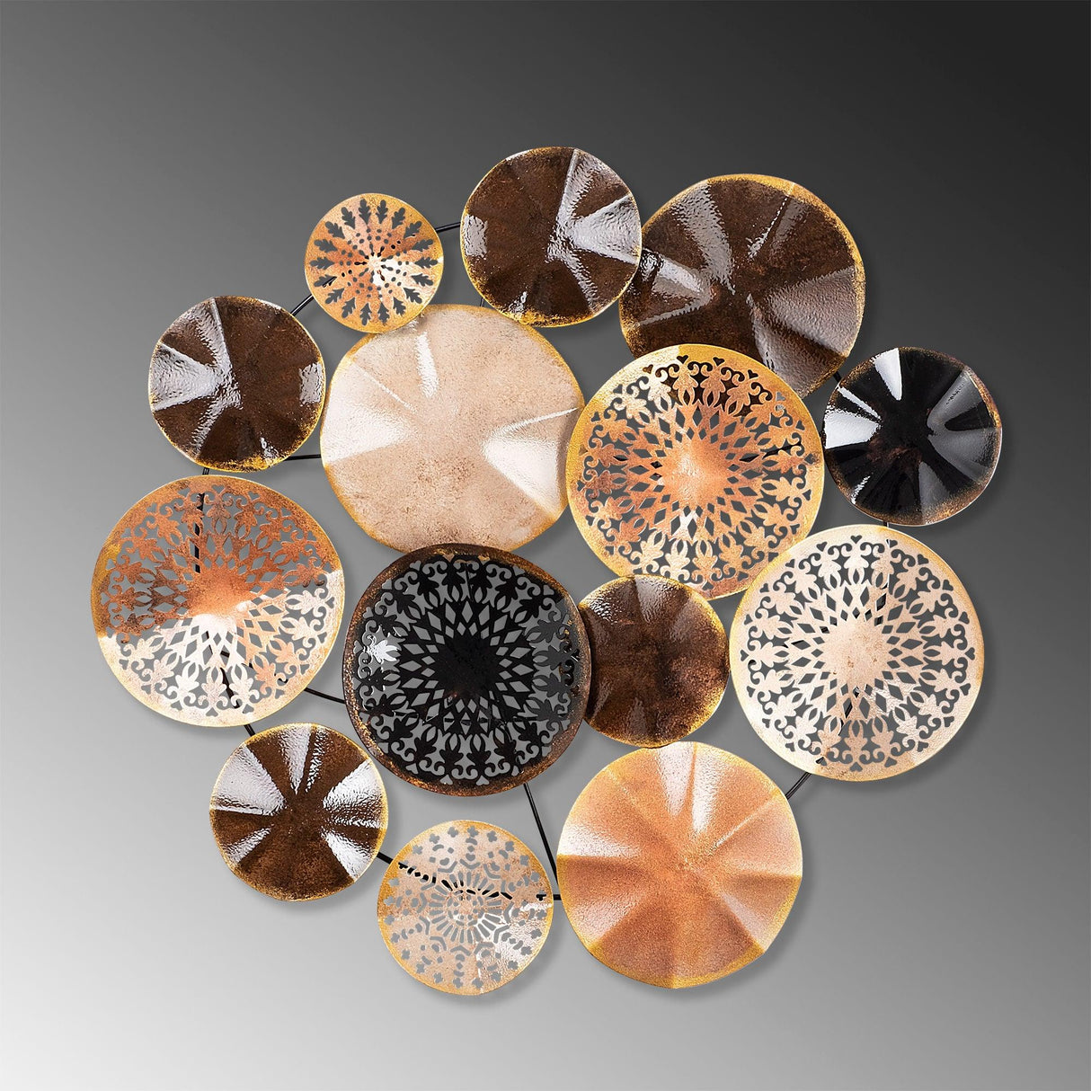 Decoratiune de perete Metal Sanatsal, Multicolor, 90x1x32 cm