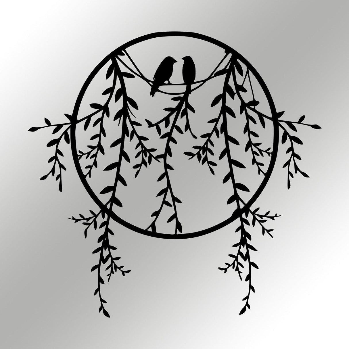 Decoratiune de perete Metal Sirayet, Negru, 44x0,12x45 cm