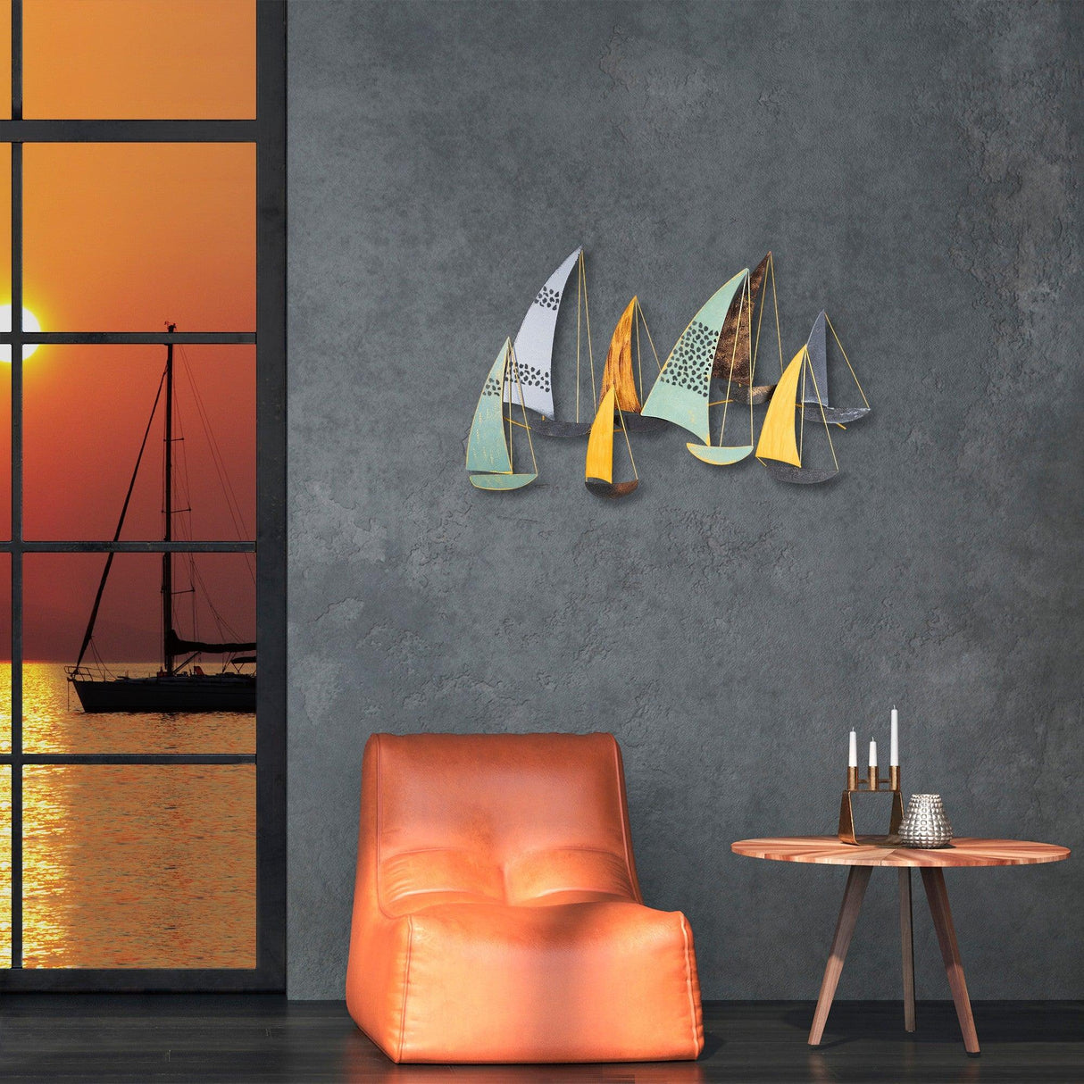 Decoratiune de perete Metal Soykan , Multicolor, 111 x 70 x 8 cm