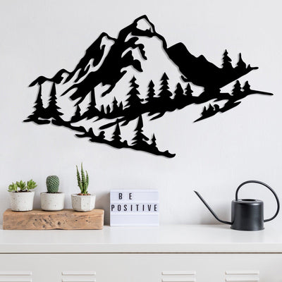 Decoratiune de perete Metal Tanelorn, Negru, 40x0.15x47 cm
