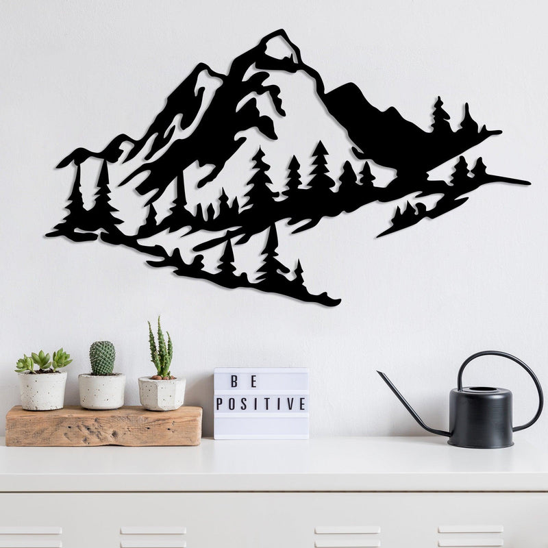 Decoratiune de perete Metal Tanelorn, Negru, 40x0.15x47 cm