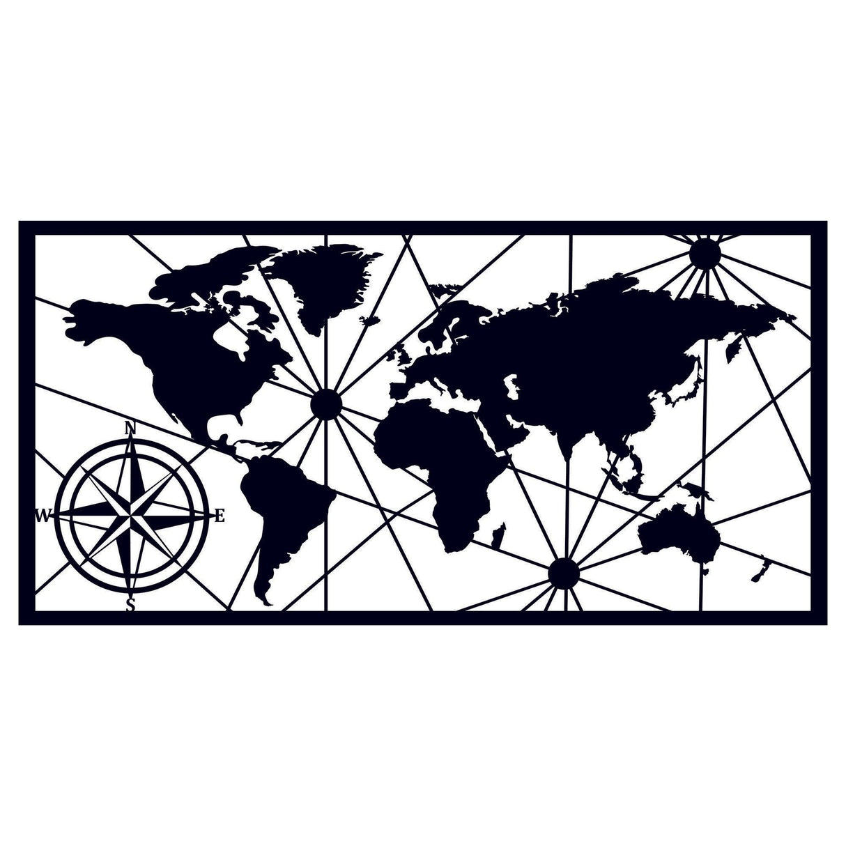 Decoratiune de perete Metal Tanelorn, Negru, 60x0.15x120 cm