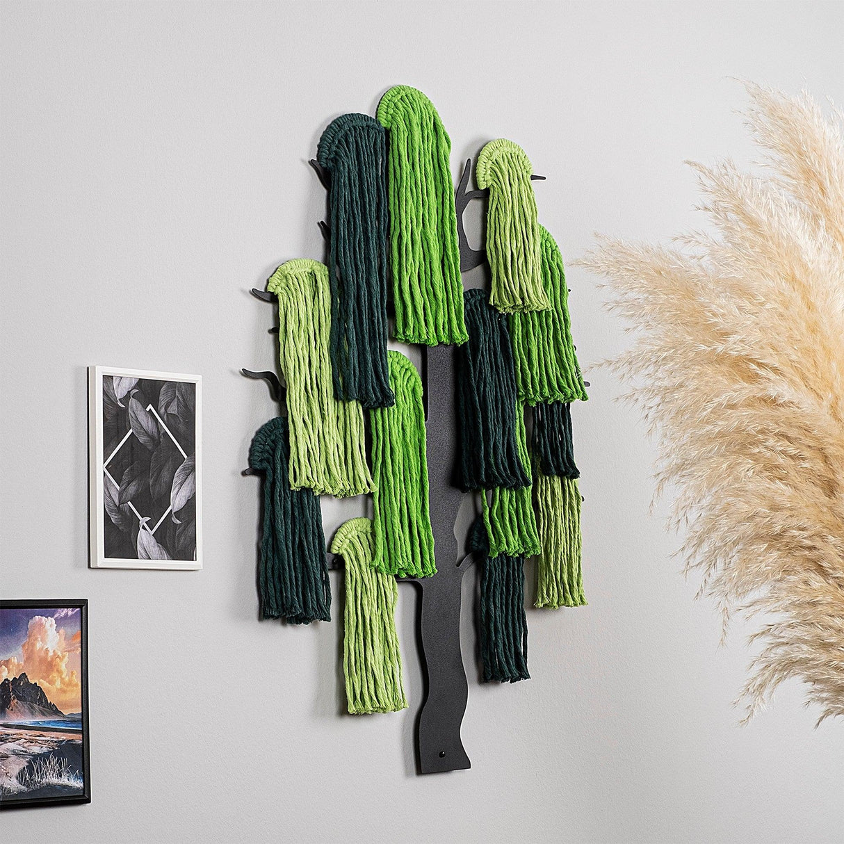 Decoratiune de perete Metal Treemac, Verde, 70x1x50 cm