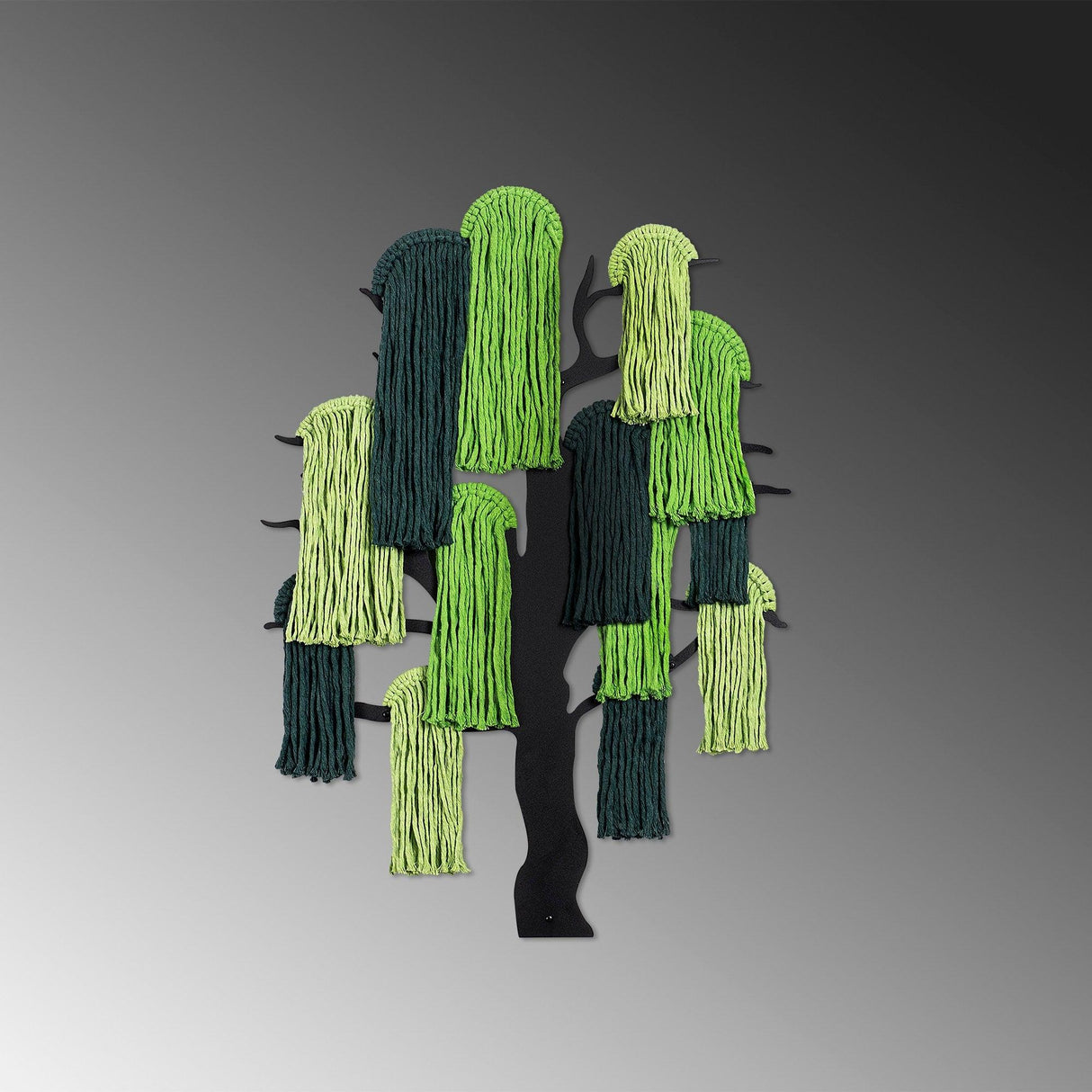 Decoratiune de perete Metal Treemac, Verde, 70x1x50 cm