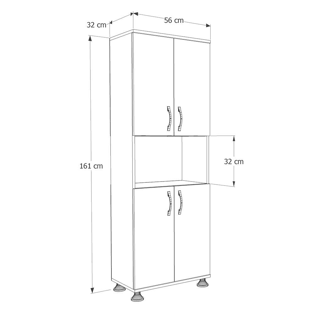 Dulap Adore Diamond, Multifunctional, 4 usi, 1 raft 56 x 161 x 32 cm