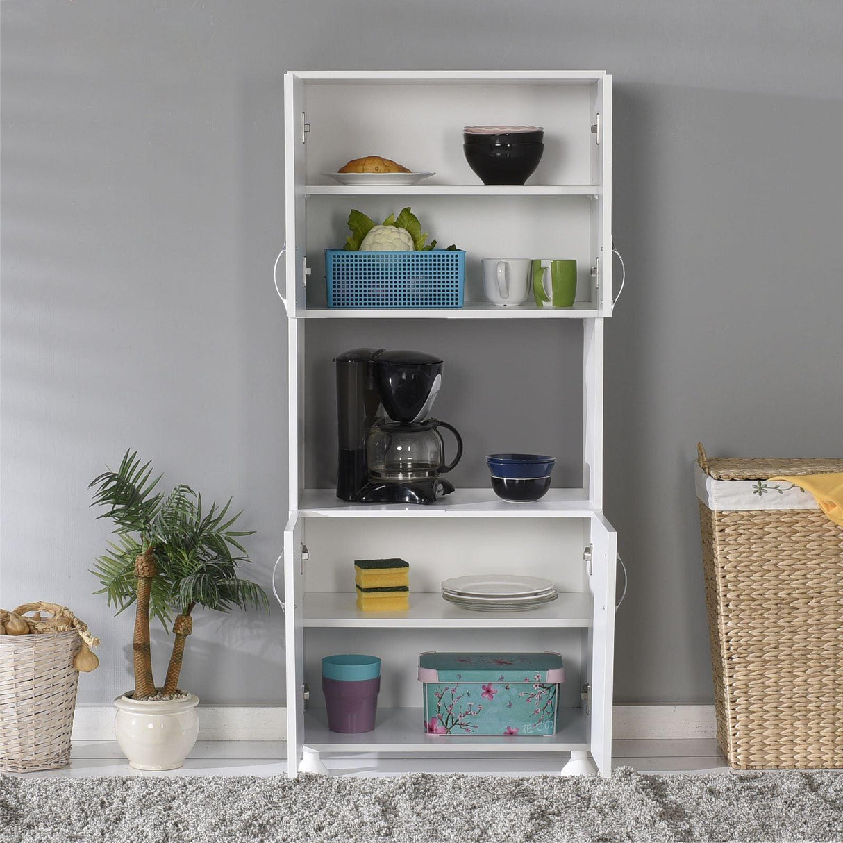 Dulap Adore Diamond, Multifunctional, 4 usi, 1 raft 56 x 161 x 32 cm