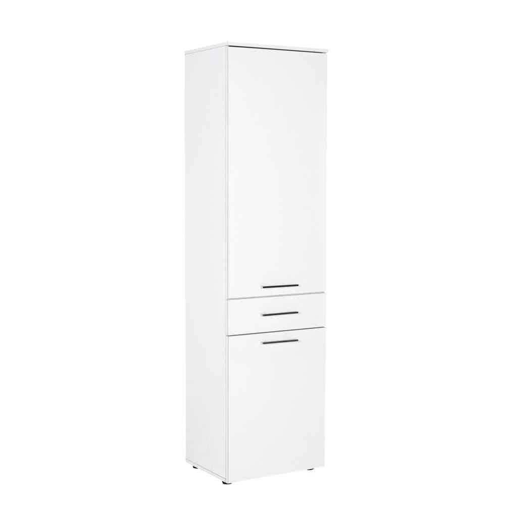 Dulap Baie cu cos de rufe Adore Diamond Maxi, Usa reversibila, Alb Lucios, 52x187x38 cm