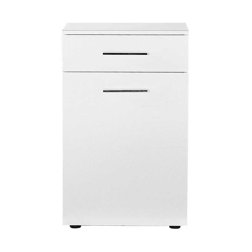 Dulap Baie cu cos de rufe Adore Diamond Mini, sertar, Alb Lucios, 52 x 83 x 38 cm