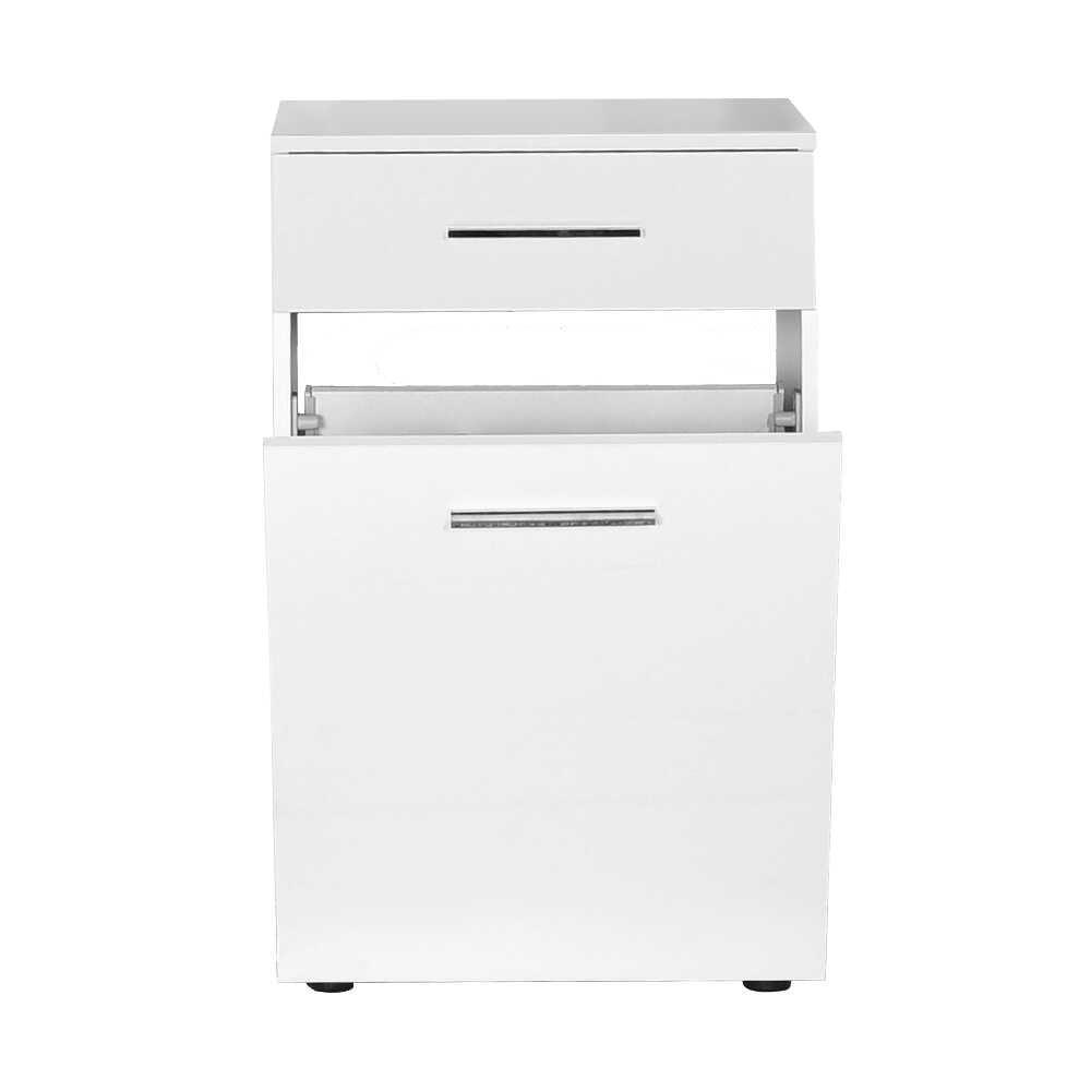 Dulap Baie cu cos de rufe Adore Diamond Mini, sertar, Alb Lucios, 52 x 83 x 38 cm