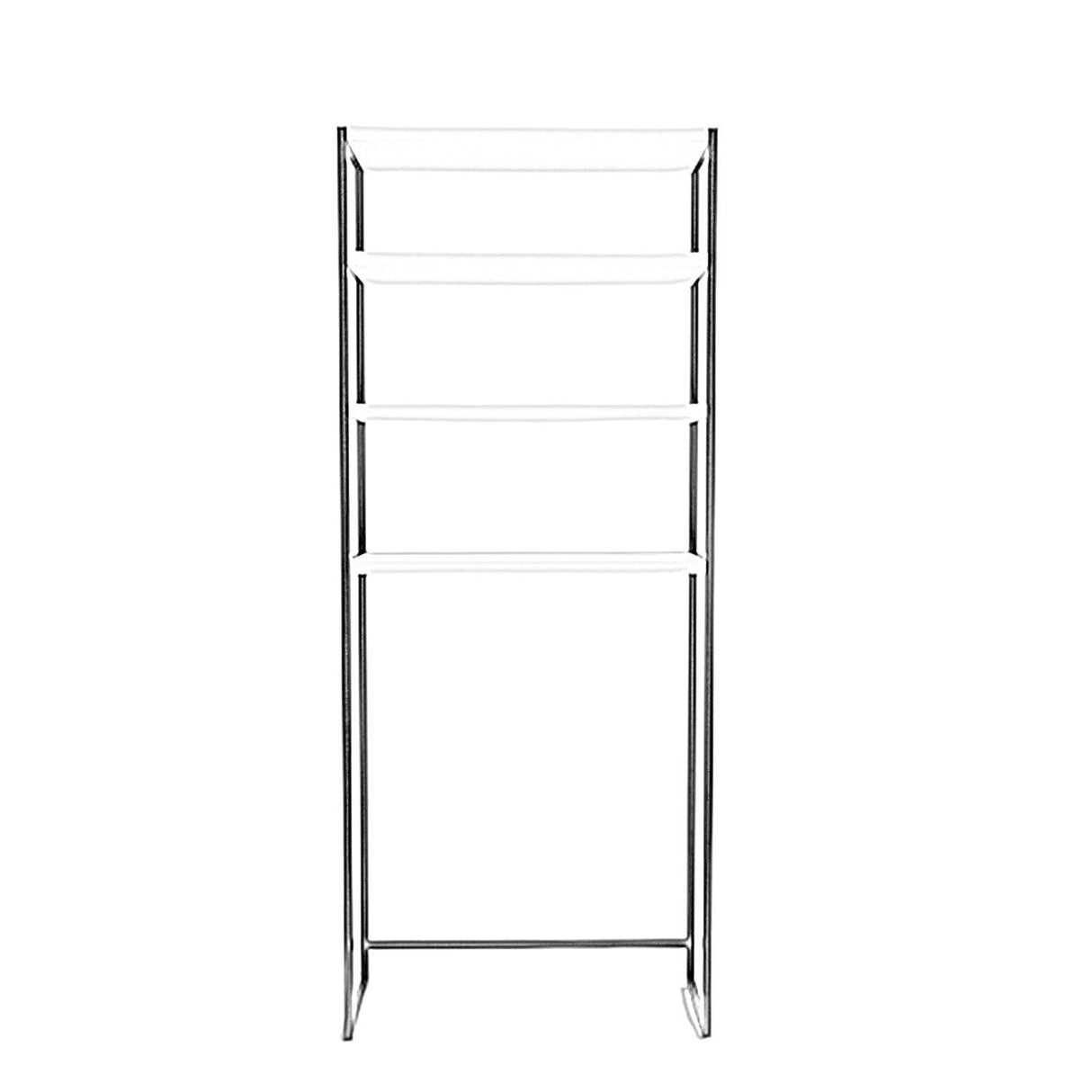 Dulap De Baie Salzgitter cu 4 Rafturi si cadru Metal, Alb, 54 X 150 X 18 Cm