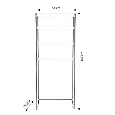 Dulap De Baie Salzgitter cu 4 Rafturi si cadru Metal, Alb, 54 X 150 X 18 Cm