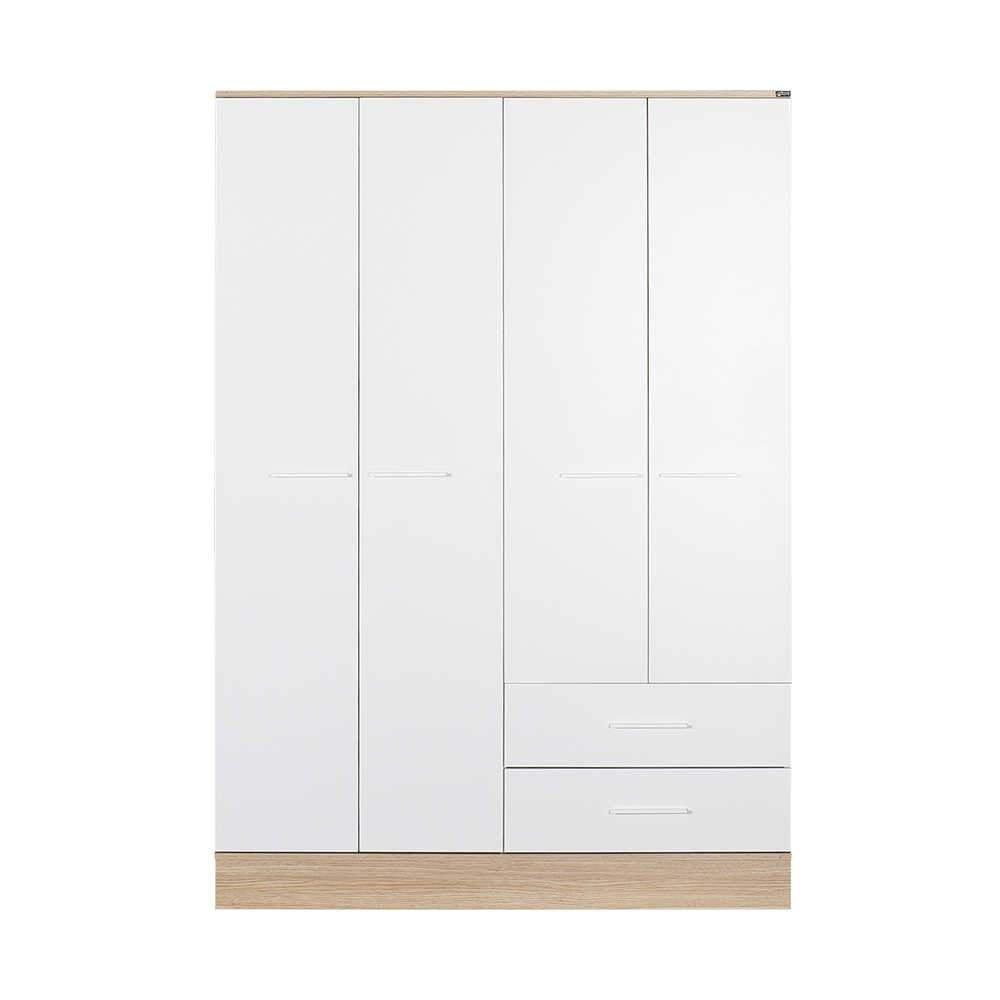 Dulap Haine Adore Base, 4 usi, 2 sertare, Alb, 137 x 198 x 52 cm