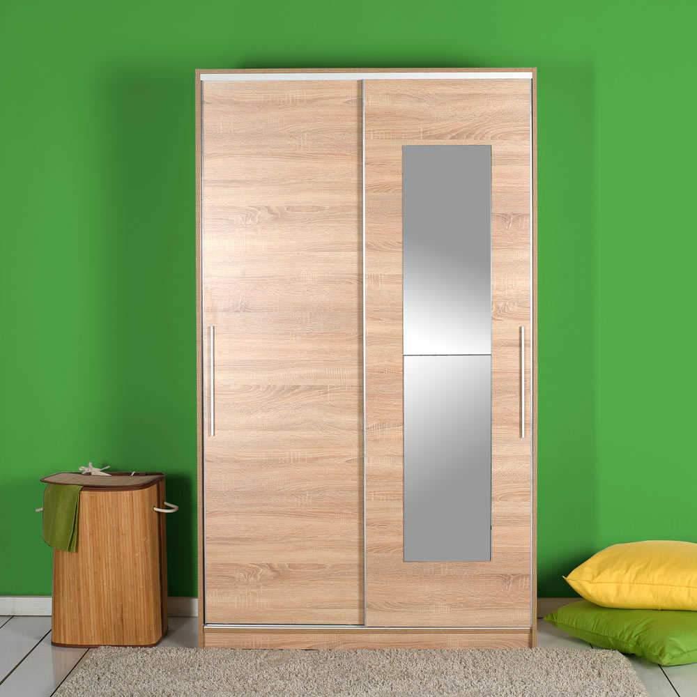 Dulap Haine Adore Elit Plus, 2 usi glisante cu oglinda, Sonoma, 120 x 207 x 52 cm