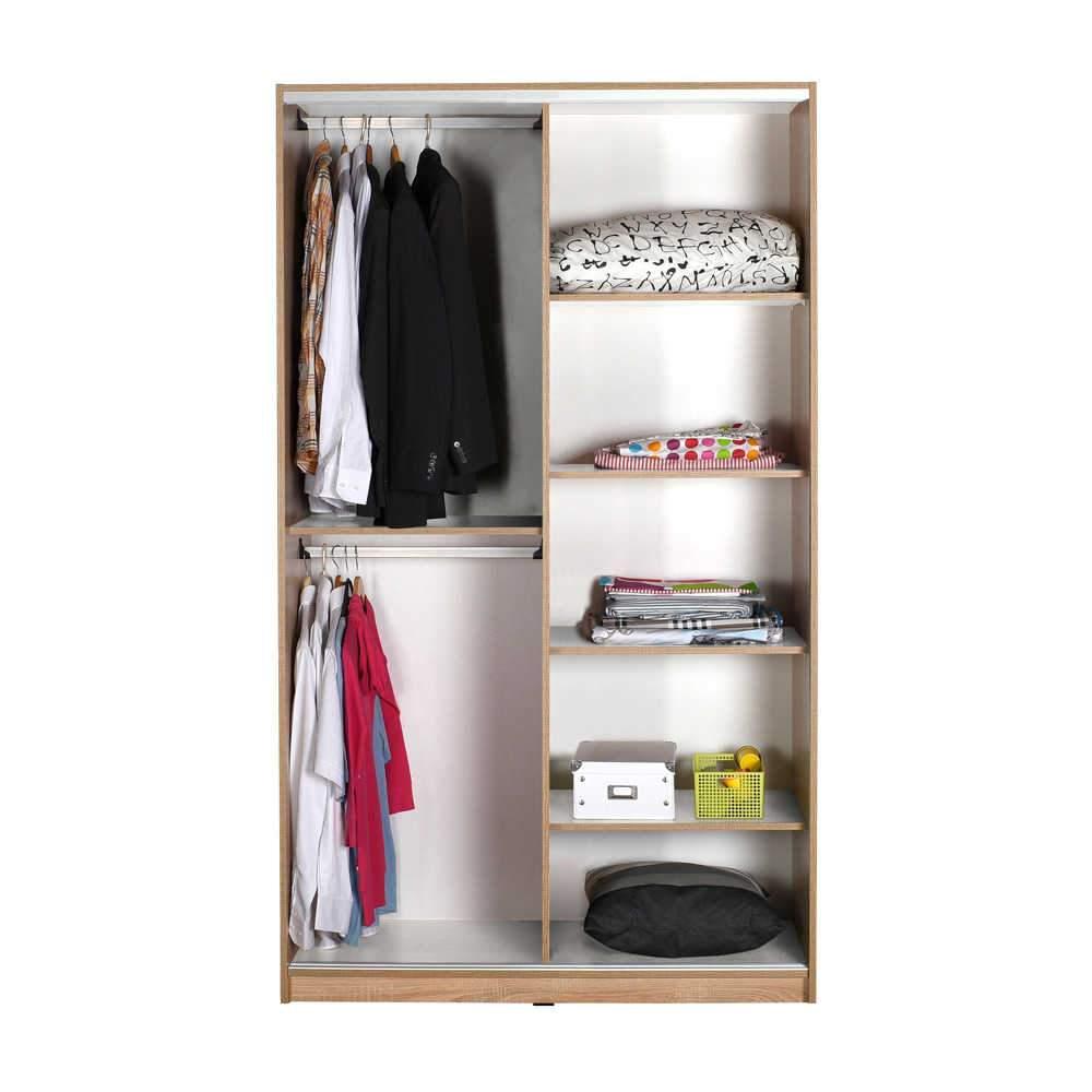 Dulap Haine Adore Elit Plus, 2 usi glisante cu oglinda, Sonoma, 120 x 207 x 52 cm