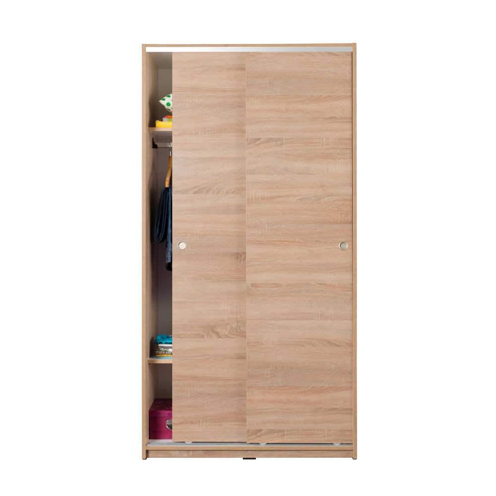 Dulap Haine Adore Slide Compact, 2 usi glisante, 94x182x52 cm - Natur