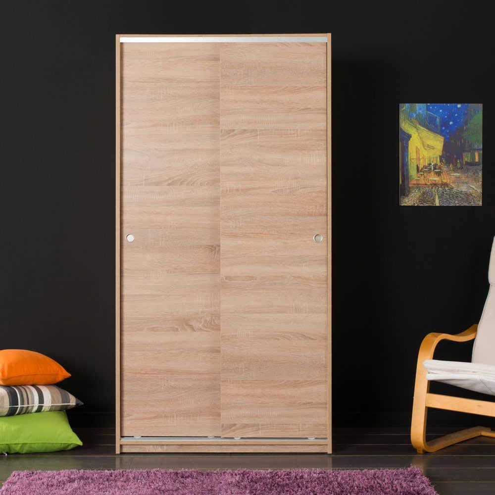 Dulap Haine Adore Slide Compact, 2 usi glisante, 94x182x52 cm - Natur