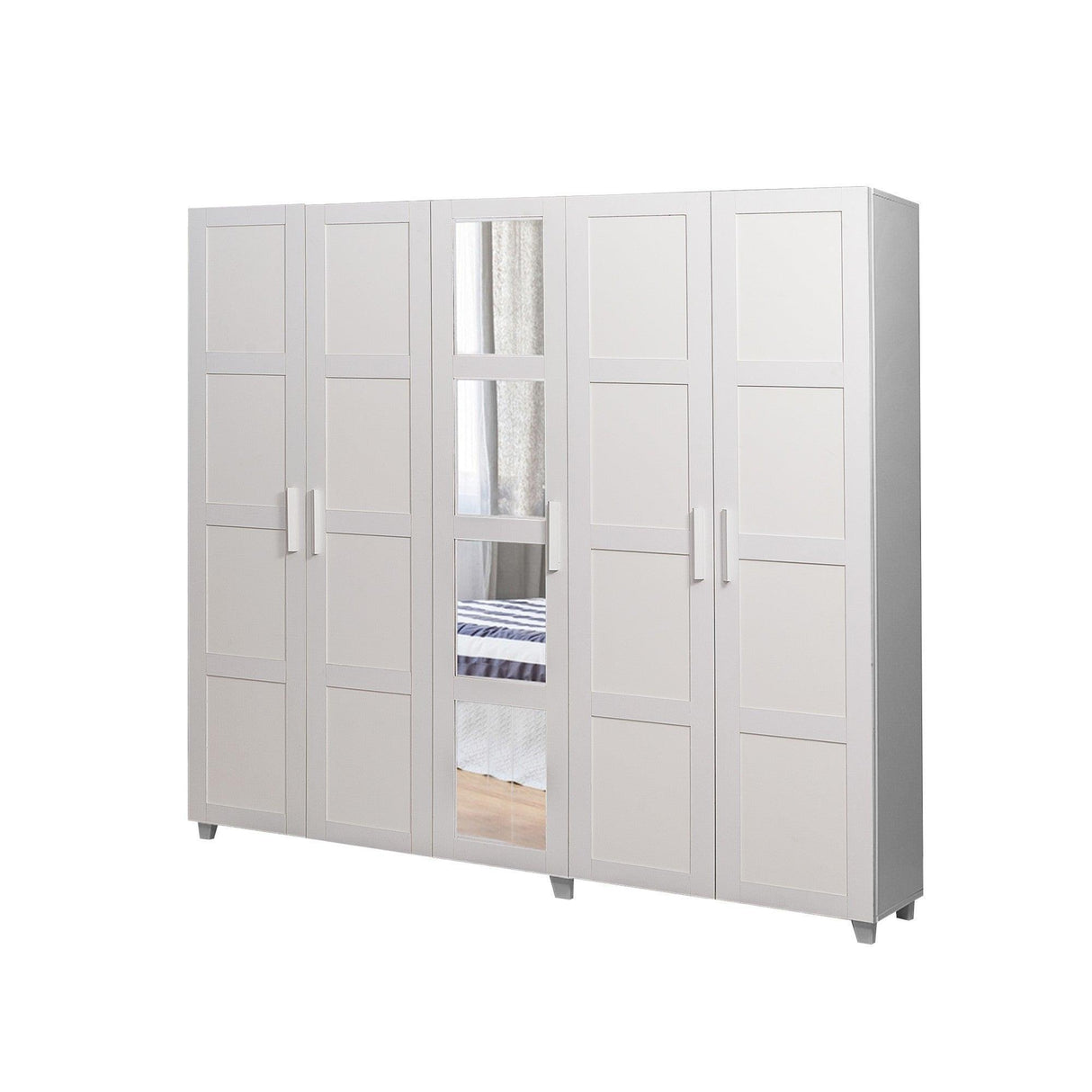 Dulap Haine Victoria, Alb, 220x201x50 cm