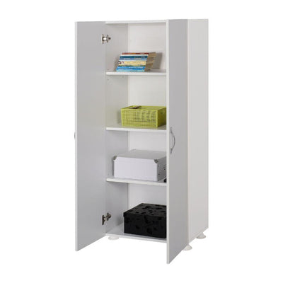 Dulap Multifunctional Adore Diamond, 2 Usi, 4 rafturi, Alb, 60 x 140 x 32 cm