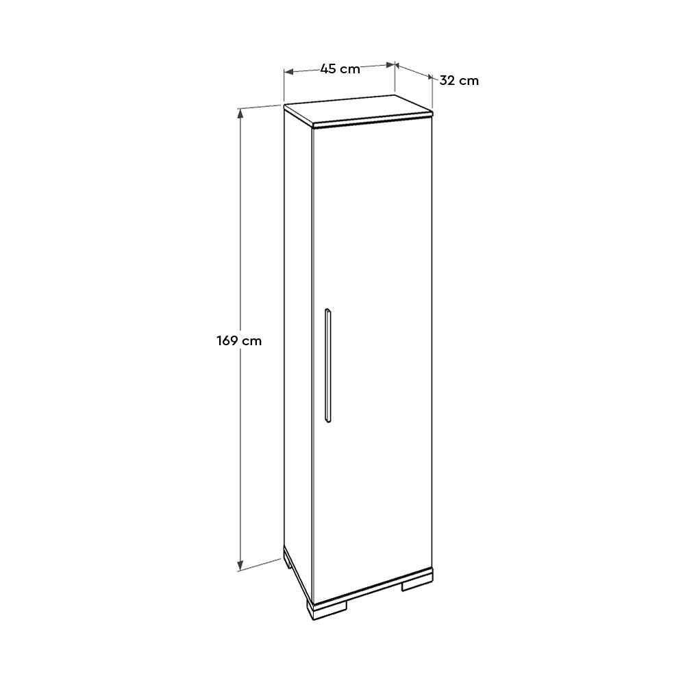 Dulap Multifunctional Adore Diamond, Usa reversibila, 5 rafturi, Alb, 45 x 169 x 32 cm