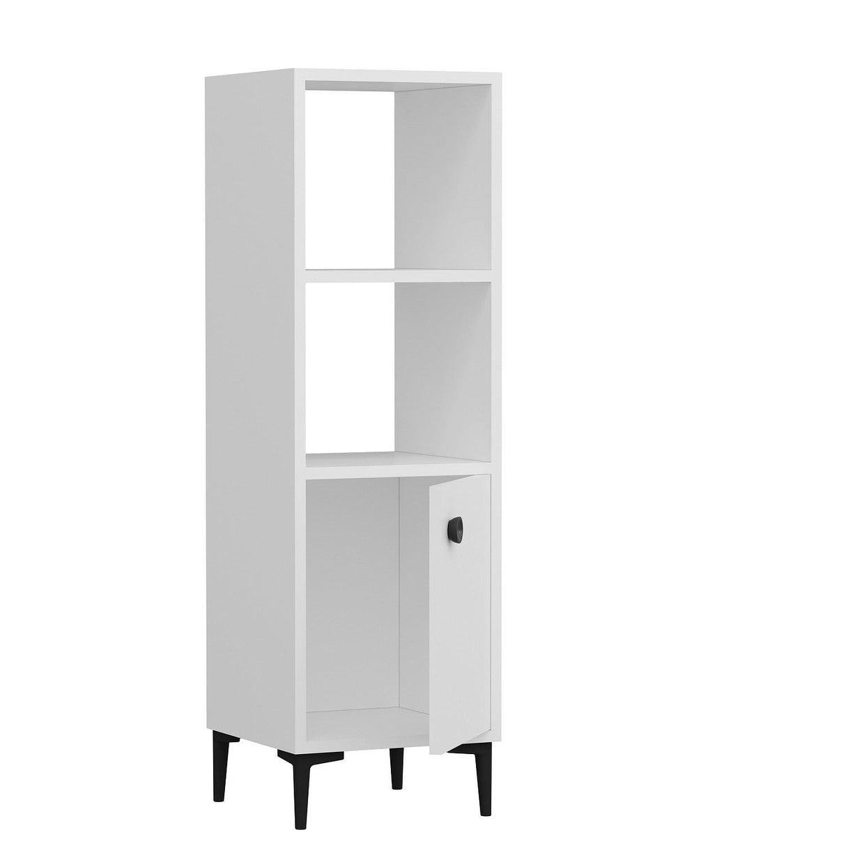 Dulap Multifunctional Alfie, 3 Compartimente si o Usa, Alb, 39 x 115 x 35 cm