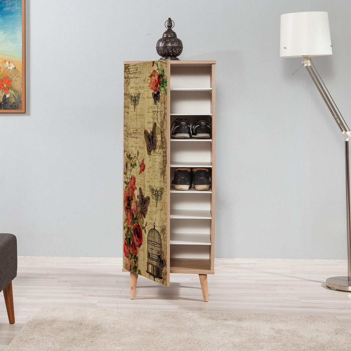 Dulap Multifunctional Filinta cu 2 Usi, Stejar, 50 x 38 x 135 cm