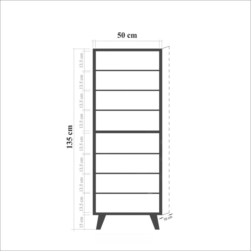 Dulap Multifunctional Filinta cu 2 Usi, Stejar, 50 x 38 x 135 cm