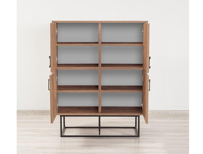 Dulap Multifunctional QuantumSolo cu 4 usi, Stejar, 93x115x36 cm
