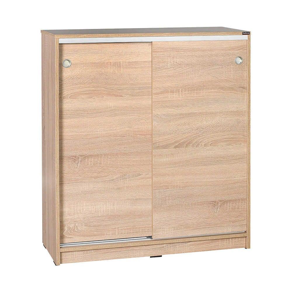 Dulap Pantofi Adore Diamond, 2 usi glisante, 5 rafturi, Alb - Natur, 91x105x37 cm - Natur