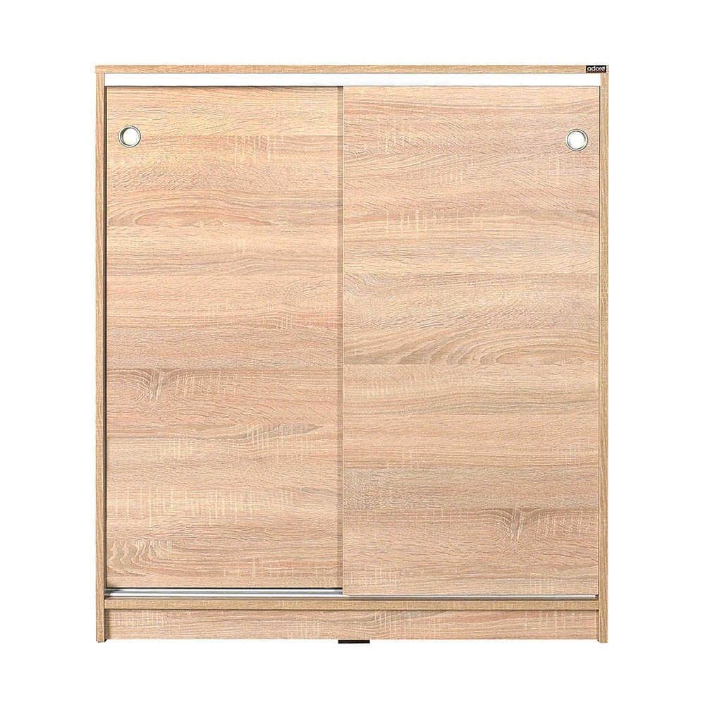 Dulap Pantofi Adore Diamond, 2 usi glisante, 5 rafturi, Alb - Natur, 91x105x37 cm - Natur