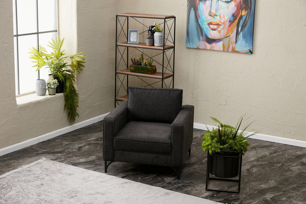 Fotoliu Firuze, Gri, 90 x 83 x 91 cm