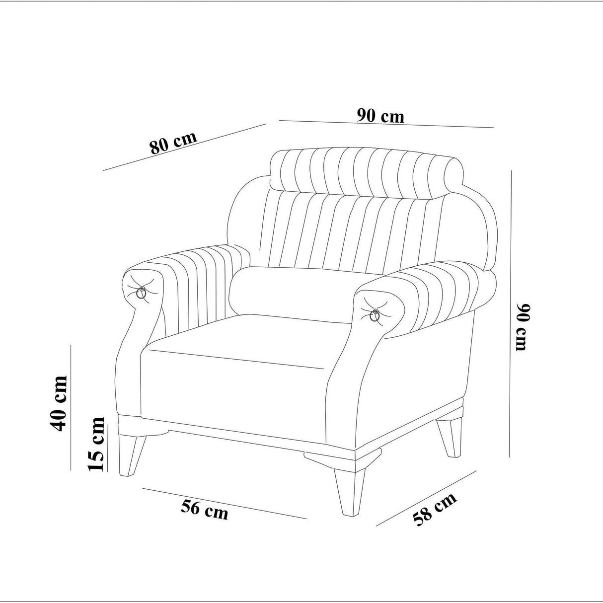 Fotoliu Mertens , Rosu bordo, 80x90x90 cm