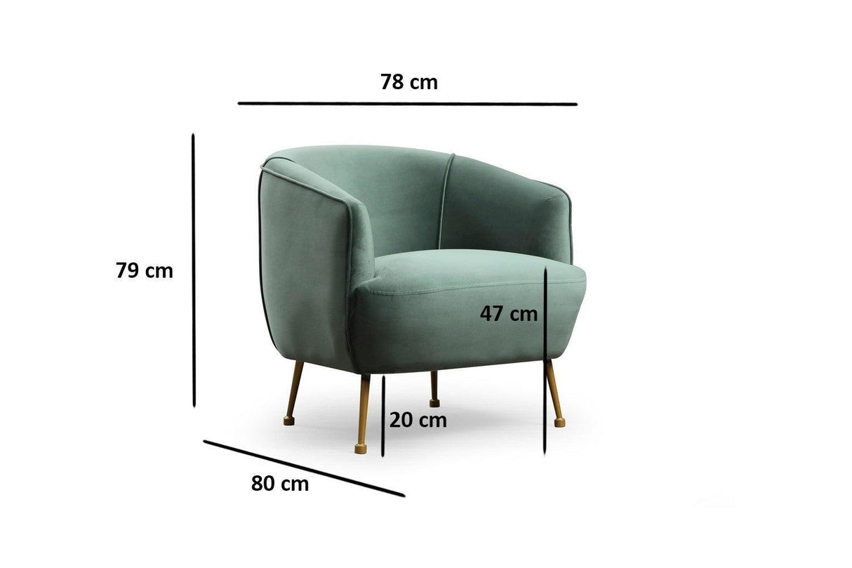Fotoliu Piccoli Armchair, Verde, 80x79x78 cm