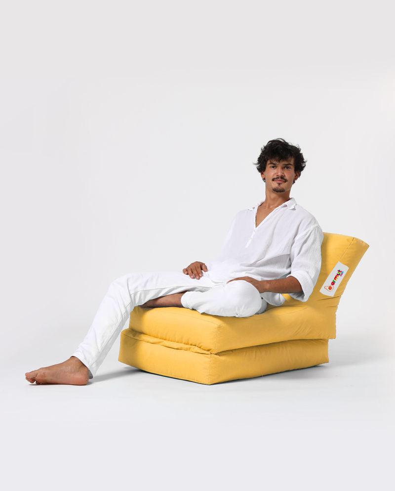 Fotoliu Puf Extensibil, Garden Bean Bag Large, 55 x 40 x 40 cm - Galben