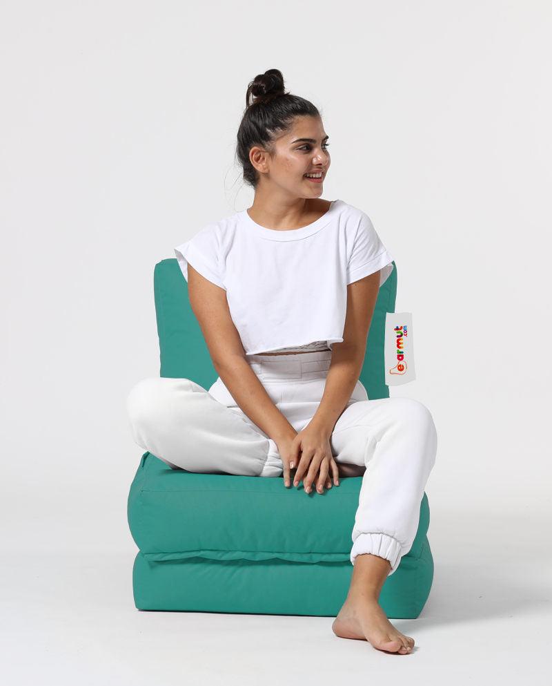 Fotoliu Puf Extensibil, Garden Bean Bag Large, 55 x 40 x 40 cm - Turcoaz