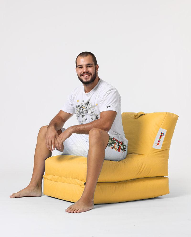 Fotoliu Puf Extensibil, Garden Bean Bag Large, 55 x 40 x 40 cm - Galben