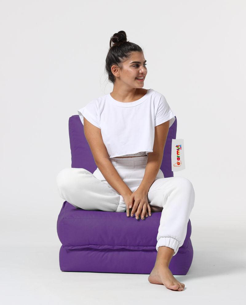 Fotoliu Puf Extensibil, Garden Bean Bag Large, 55 x 40 x 40 cm - Violet