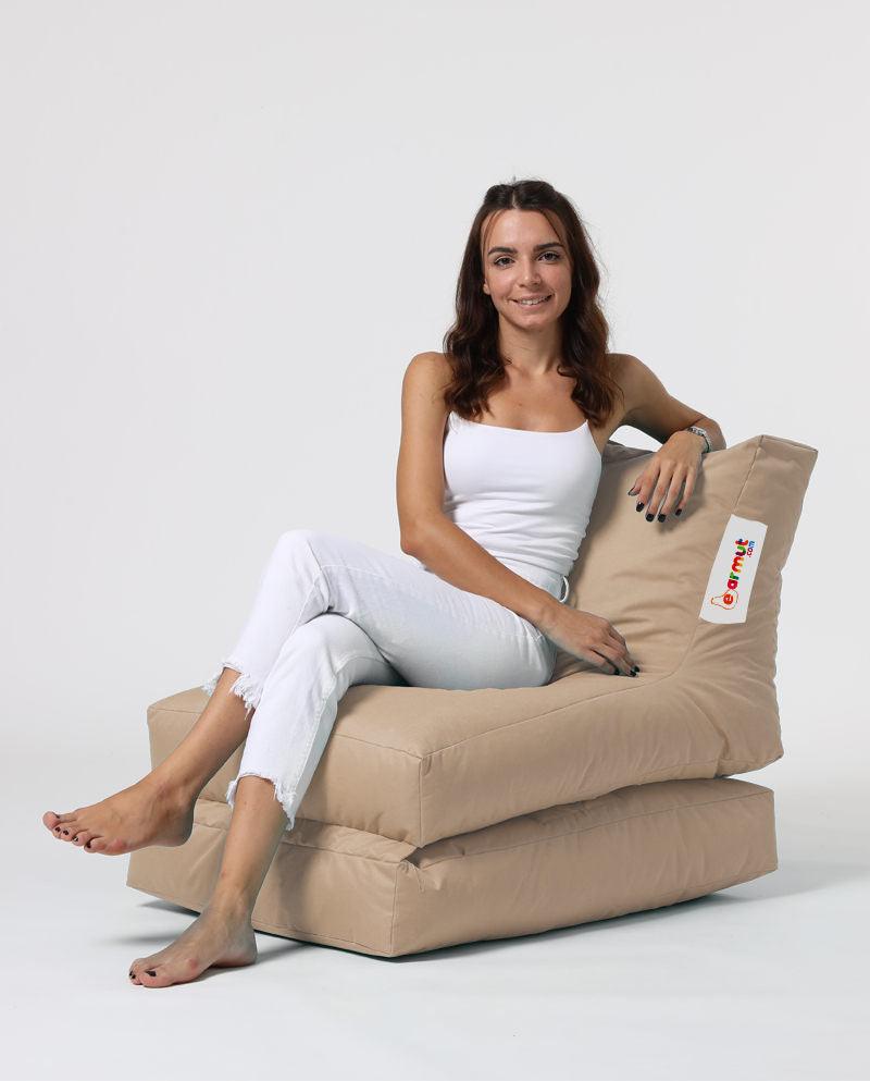Fotoliu Puf Extensibil, Garden Bean Bag Large, 55 x 40 x 40 cm - Maro