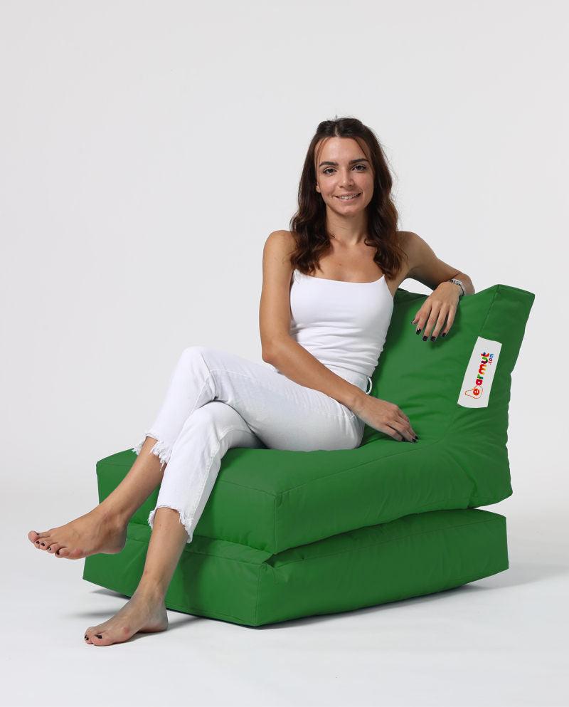 Fotoliu Puf Extensibil, Garden Bean Bag Large, 55 x 40 x 40 cm - Verde