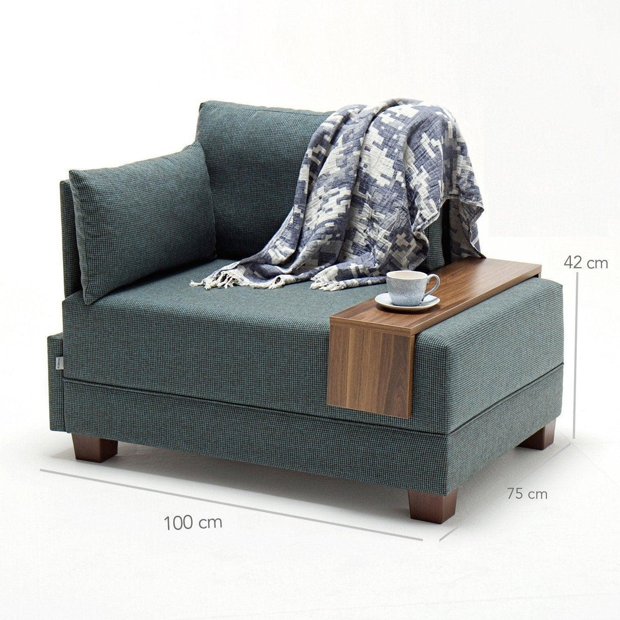 Fotoliu Stanga Liones, Turcoaz, 100 x 80 x 75 cm