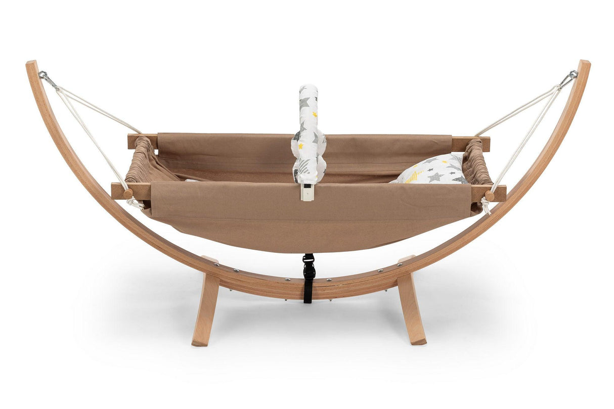 Hamac pentru copii cu suport Bliss, Maro - Albastru inchis, 66x62x147 cm - Maro