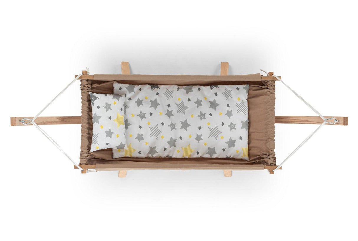 Hamac pentru copii cu suport Bliss, Maro - Albastru inchis, 66x62x147 cm - Maro