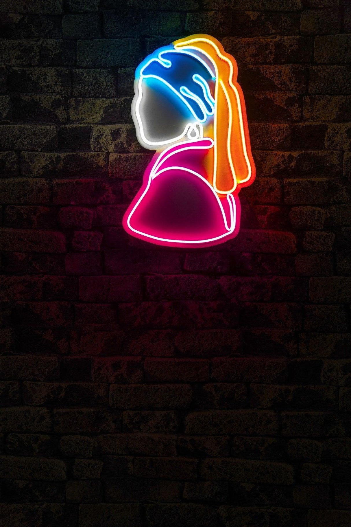 Lampa Neon Girl With A Pearl Earring Pinky, Multicolor