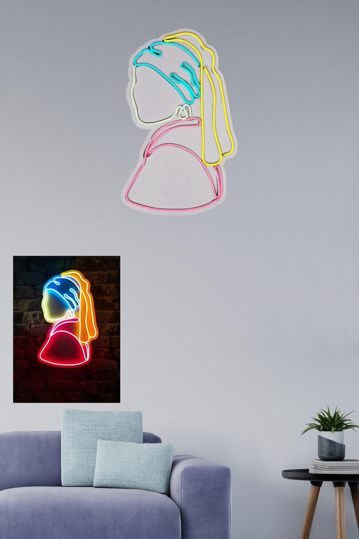 Lampa Neon Girl With A Pearl Earring Pinky, Multicolor